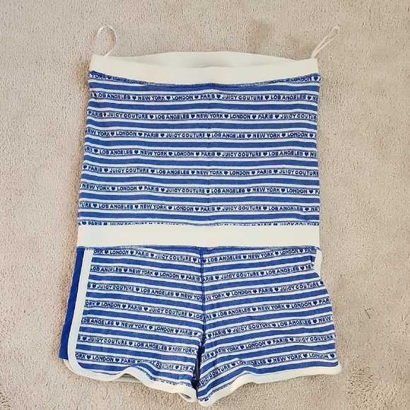 Juicy Couture VINTAGE Striped Blue and White Romper Y2K NEVER WORN! - Picture 6 of 8